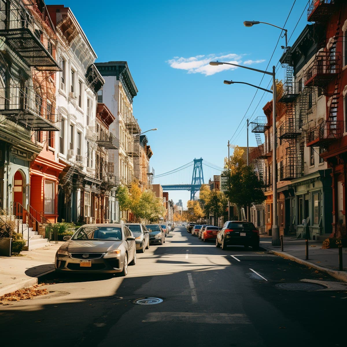 Autumnal Day on Historic Urban Street